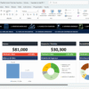 Panel de control financiero con gráficos en Excel