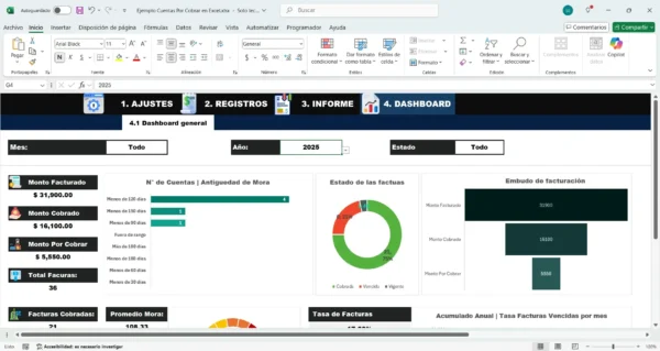 Control de Cuentas por Cobrar en Excel