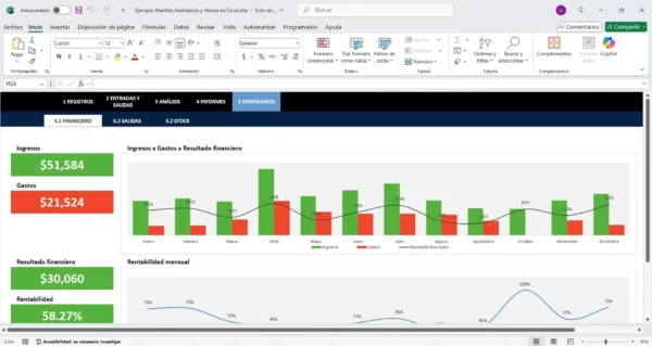 Herramienta en Excel para gestionar inventarios y ventas