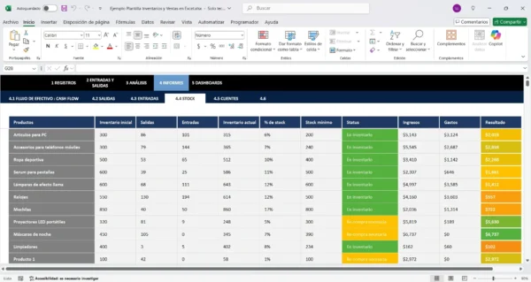 Sistema en Excel para administrar inventarios y ventas