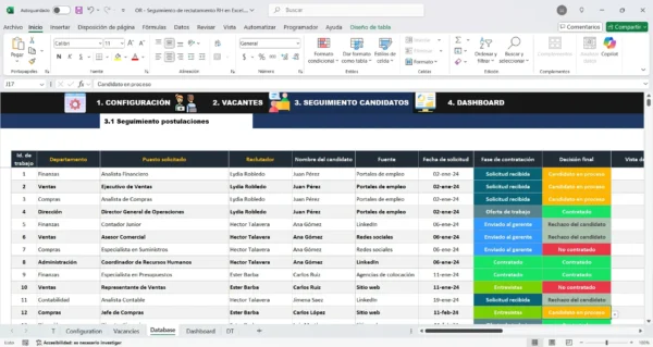 Herramienta Excel para selección de personal