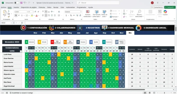 Cómo gestionar asistencias en Excel paso a paso