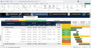 Herramienta en Excel para crear plan de proyecto