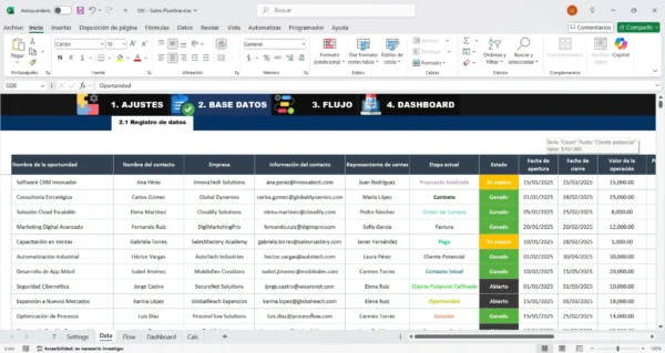 Plantilla de Embudo de Ventas en Excel para Negocios