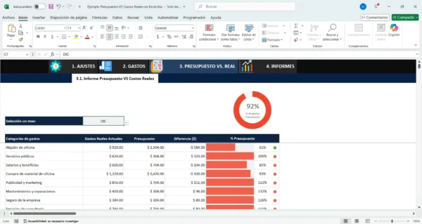 Herramienta Excel para controlar gastos y presupuesto