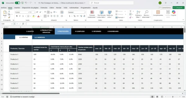 Predicción de ventas en Excel para 2026