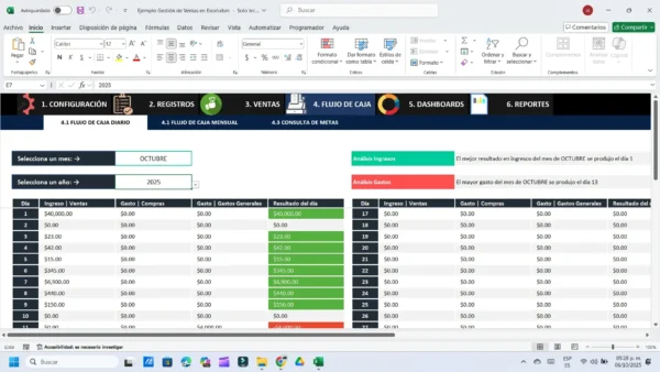 Reporte de seguimiento y control de ventas en Excel