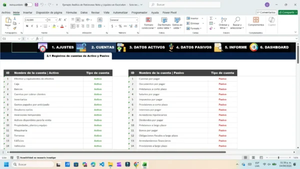 Análisis financiero y liquidez de activos en Excel